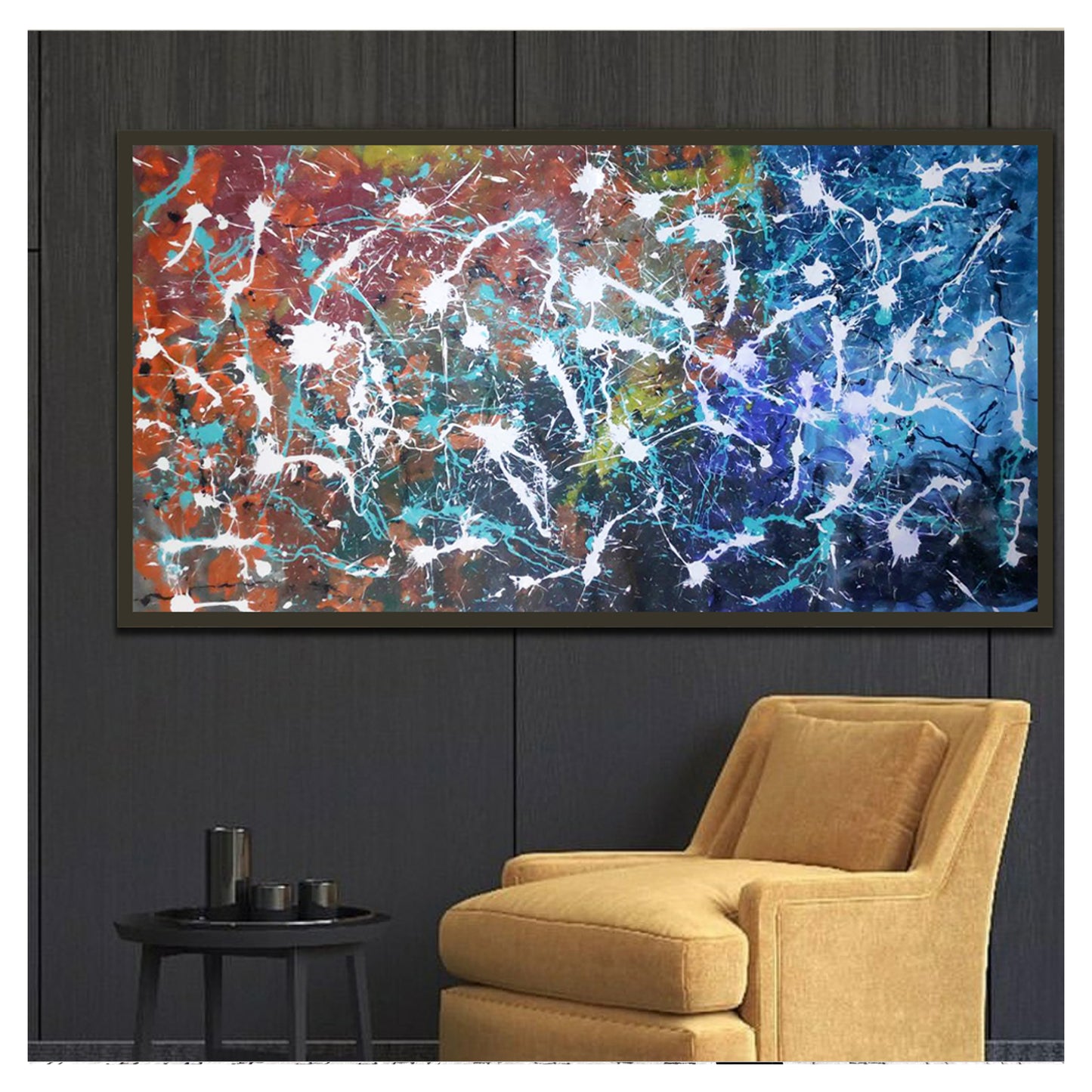 Chromatic Veil - A Vibrant Acrylic Painting
