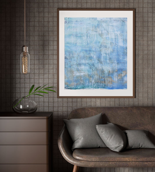 Acrylic on Canvas-Cerulean Drift | turquoise blue
